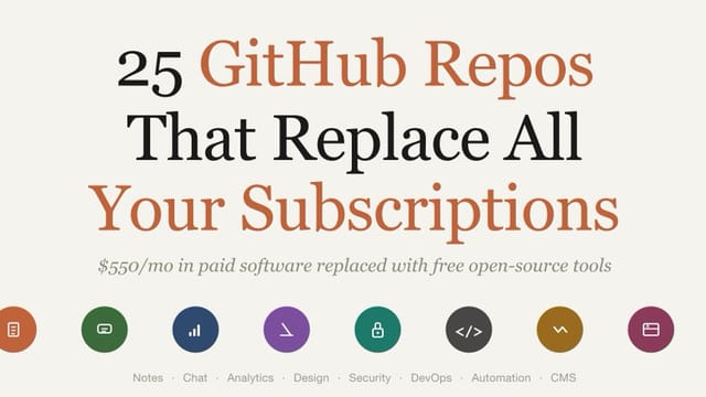 25 GitHub Repos That Replace All Your Subscriptions