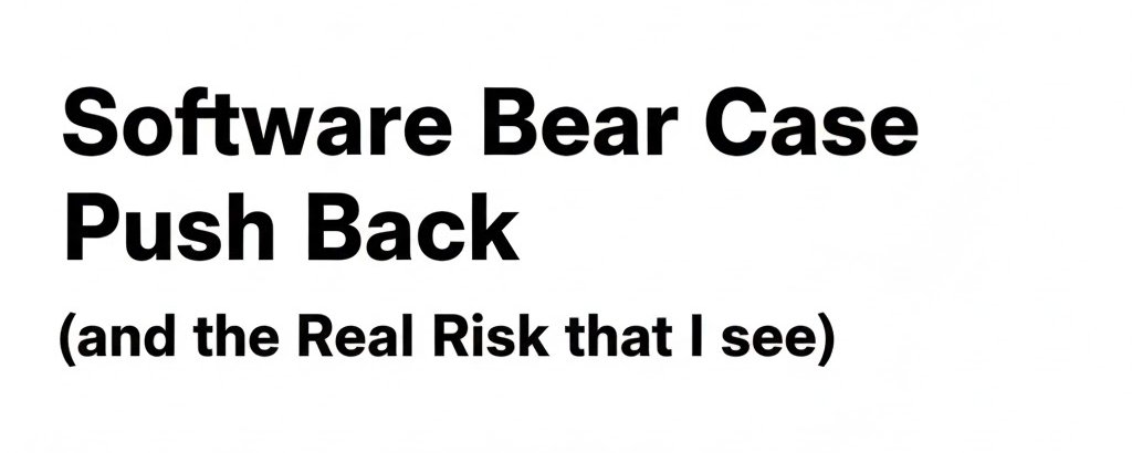 Software bear case push back (and the real risk that I see).