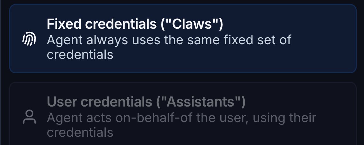 Two different types of agent authorization
